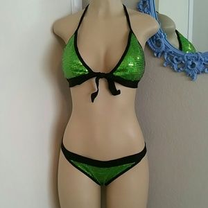 New Sequined scrunch butt bikini exotic Dancewear